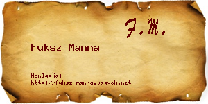 Fuksz Manna névjegykártya